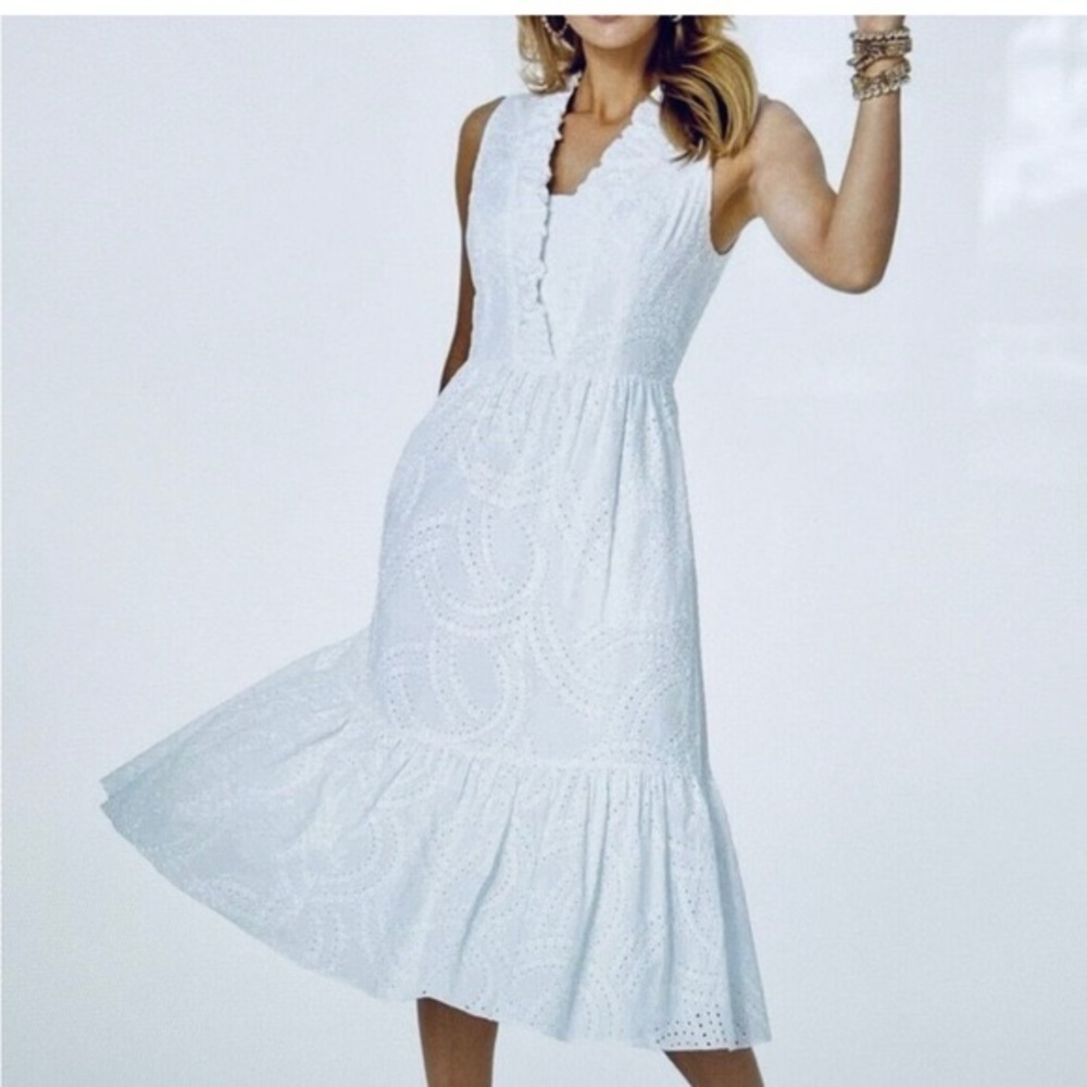 NWT Lilly Pulitzer White Eyelet Midi Dress